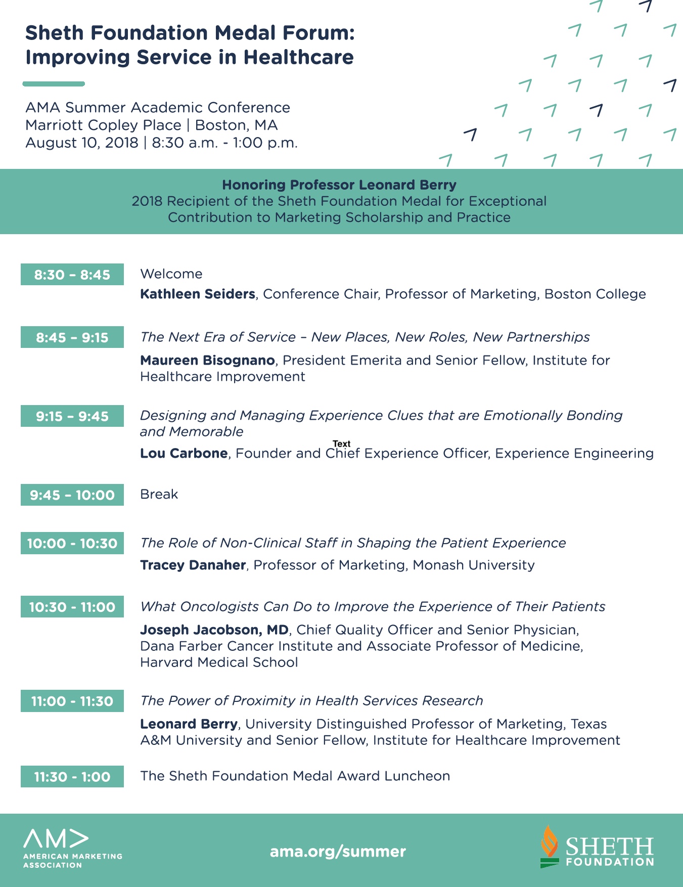 Sheth Foundation Medal Forum: Improving Service in Healthcare
